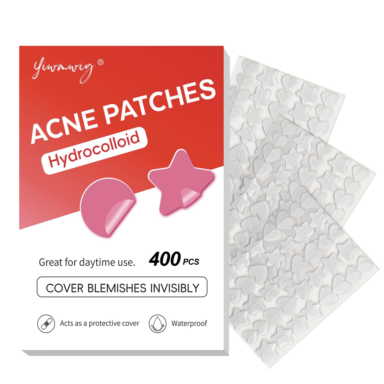 Star Pimple Patches for Face (400 Counts) Festival Beauty Party, Hydrocolloid Cute Acne Patches Cover Zits Blemishes, Zit Patches Spot Stickers Acid Tea Tree Oil,Zit Patches Pads for Skin Care